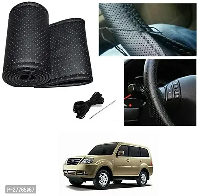 Stylish Car Steering Cover Black Stiching  For Tata Sumo Grande