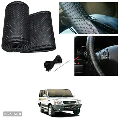 Stylish Car Steering Cover Black Stiching  For Tata Sumo Victa