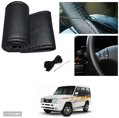 Stylish Car Steering Cover Black Stiching  For Tata Sumo