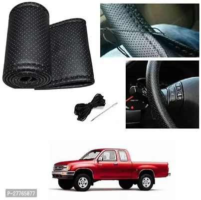 Stylish Car Steering Cover Black Stiching  For Toyota T100