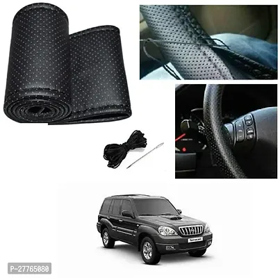 Stylish Car Steering Cover Black Stiching  For Hyundai Terracan