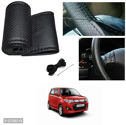 Stylish Car Steering Cover Black Stiching  For Maruti Suzuki WagonR Stingray