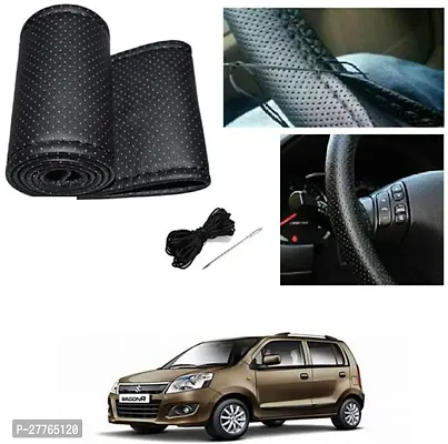 Stylish Car Steering Cover Black Stiching  For Maruti Suzuki WagonR