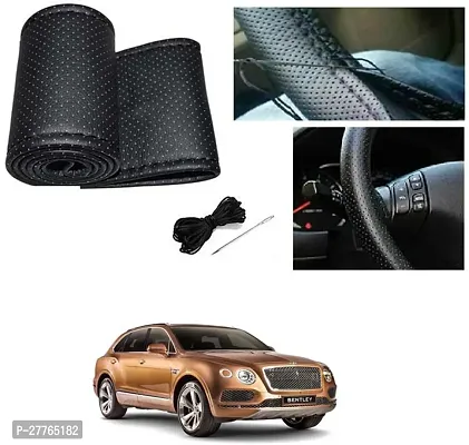 Stylish Car Steering Cover Black Stiching  For Universal For Car Bentayga-thumb0