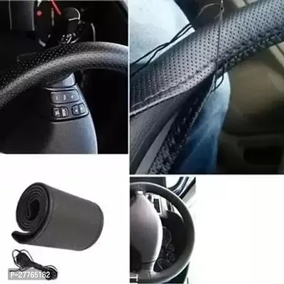 Stylish Car Steering Cover Black Stiching  For Universal For Car Bentayga-thumb4