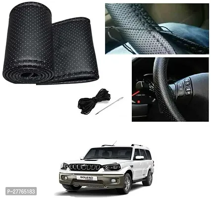 Stylish Car Steering Cover Black Stiching  For Mahindra Bolero Facelift