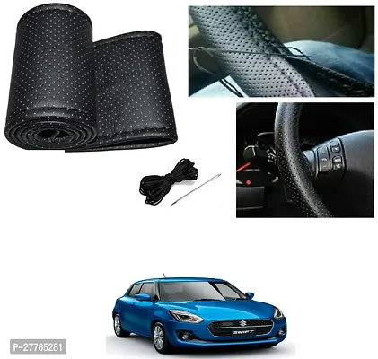 Stylish Car Steering Cover Black Stiching  For Maruti Suzuki Swift Hybrid-thumb0