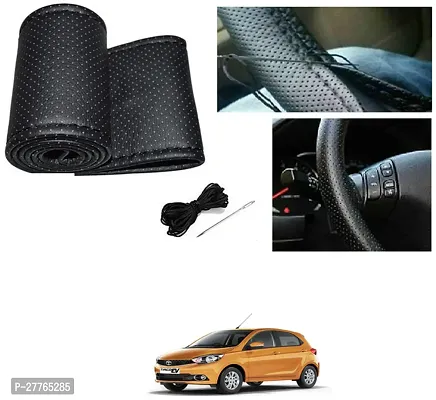 Stylish Car Steering Cover Black Stiching  For Tata Tigor EV