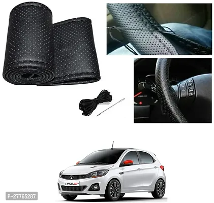 Stylish Car Steering Cover Black Stiching  For Tata Tiago JTP