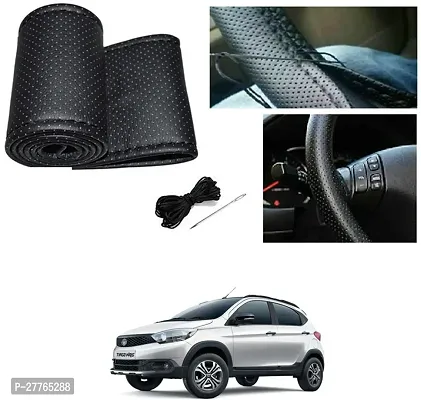 Stylish Car Steering Cover Black Stiching  For Tata Tiago NRG