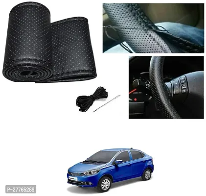 Stylish Car Steering Cover Black Stiching  For Tata Tigor EV