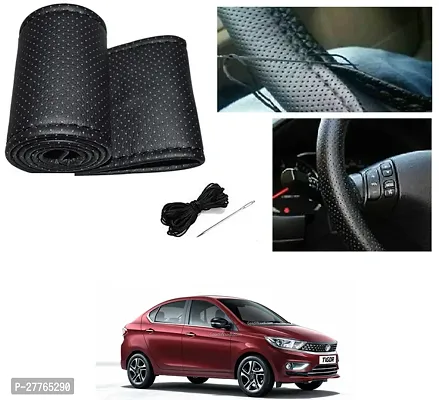 Stylish Car Steering Cover Black Stiching  For Tata Tigor Facelift-thumb0