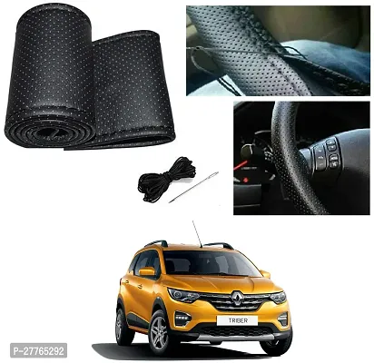 Stylish Car Steering Cover Black Stiching  For Renault Triber