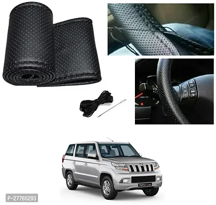 Stylish Car Steering Cover Black Stiching  For Mahindra TUV300 PLUS