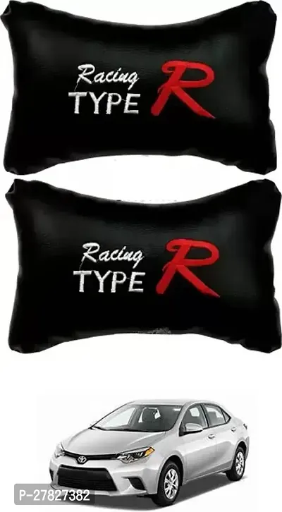 Comfortable Car Neckrest Pillow Type-R Print Black For Toyota Corolla