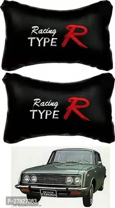 Comfortable Car Neckrest Pillow Type-R Print Black For Toyota Corona