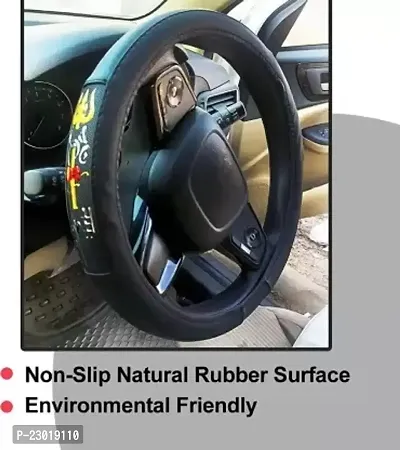 RONISH Exclusive Ring Type Car Steering Wheel Cover (Om Namah Shivay) Black For Ford Endeavour-thumb3