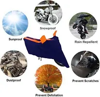 RONISH 100% Water Resistant Black and Orange Two Wheeler Cover for Battle Green-thumb1