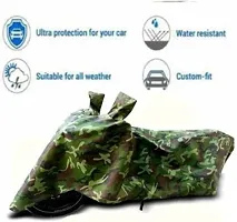 Designer Bike Body Cover Jungle Green For Bajaj Boxer Bm 150-thumb3