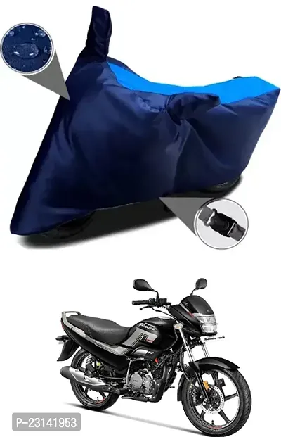 RONISH Waterproof Two Wheeler Cover (Black,Blue) For Hero Super Splendor_t86