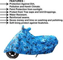 Stylish Blue Polyester Bajaj V15 Bike Cover-thumb4