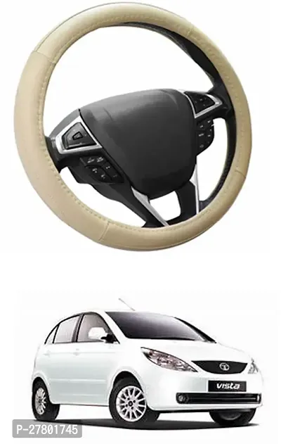 Designer Car Steering Cover Round Beige For Tata Indica Vista