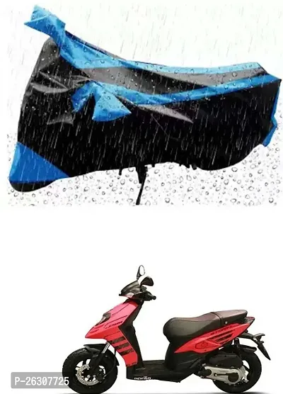 RONISH Two Wheeler Cover (Black,Blue) Fully Waterproof For Aprilia Storm 125