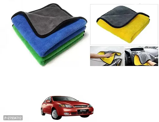 Car Cleaning Microfiber Cloth Pack Of 2 Multicolor For Chevrolet Optra SRV