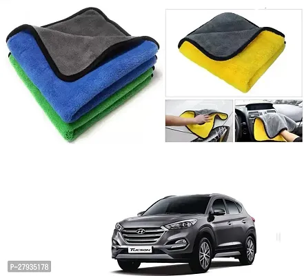 Car Cleaning Microfiber Cloth Pack Of 2 Multicolor For Hyundai Tucson Facelift