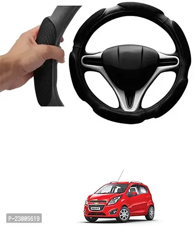 Car Better Grip Black Steering Wheel Cover (Slip-in) For Chevrolet Beat