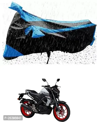 RONISH Two Wheeler Cover (Black,Blue) Fully Waterproof For Yamaha MT-15-thumb0