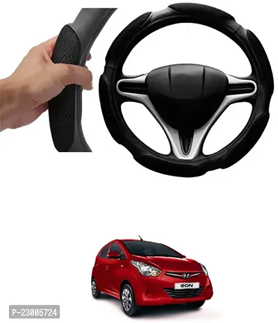 Car Better Grip Black Steering Wheel Cover (Slip-in) For Hyundai Eon-thumb0