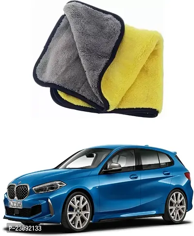 BHAVNISH Car Washing Cloth/Microfiber Cloth/Towel/Cleaning Cloth (Yellow) Pack Of 1,(400 GSM) For BMW 1 Series-thumb0