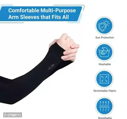 Stylish Breathable and Stretchable Arm Sleeve With Thumb Hole For Mahindra Mojo-thumb3