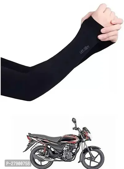 Stylish Breathable and Stretchable Arm Sleeve With Thumb Hole For Bajaj Platina-thumb0