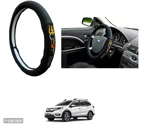 RONISH Exclusive Ring Type Car Steering Wheel Cover (Om Namah Shivay) Black For Honda BR-V-thumb0