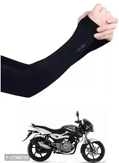 Stylish Breathable and Stretchable Arm Sleeve With Thumb Hole For Bajaj Pulsar 150 DTS-i