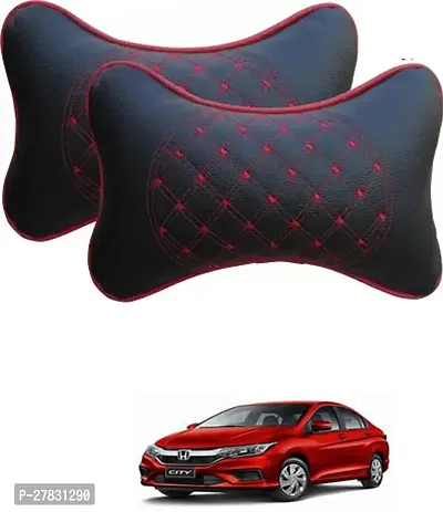 Stylish Car Neckrest Pillow Diamond Print Black For Honda City