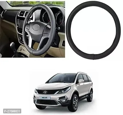 Designer Car Steering Cover Round Black For Tata Hexa