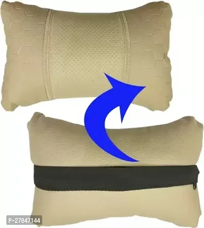 Stylish Car Neckrest Pillow Football Design Beige For Tata Indigo eCS-thumb2