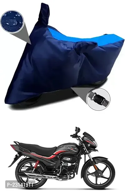 RONISH Waterproof Two Wheeler Cover (Black,Blue) For Hero Passion Plus_t47-thumb0
