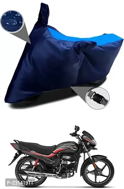 RONISH Waterproof Two Wheeler Cover (Black,Blue) For Hero Passion Plus_t47