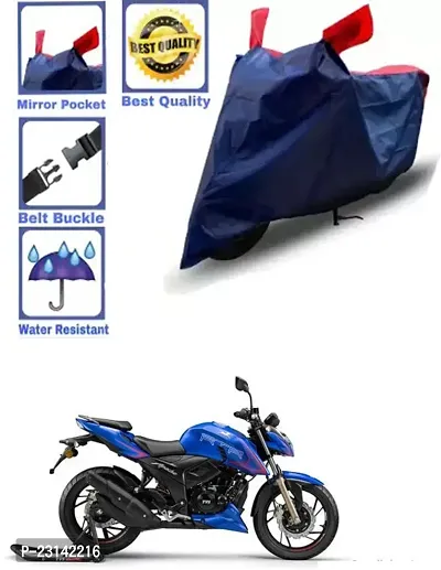 RONISH Waterproof Two Wheeler Cover (Black,Red) For TVS Apache RTR 160 4V_k9-thumb0