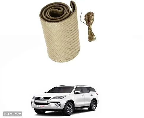 Car Stering Cover Hand Stiched Beige For Fortuner