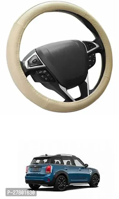 Designer Car Steering Cover Round Beige For Universal For Car Cooper Se