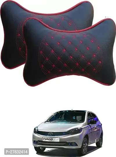 Stylish Car Neckrest Pillow Diamond Print Black For Tata Tiago EV