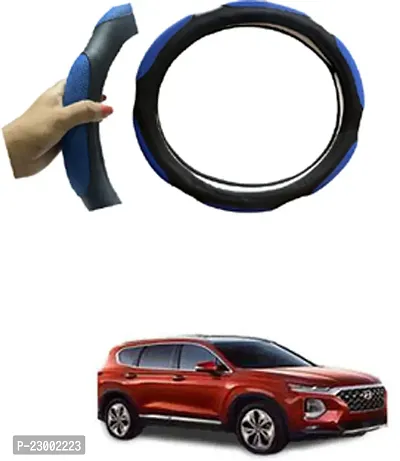 RONISH Car Steeing Cover/Black,Blue Steering Cover For Hyundai SantaFe-thumb0