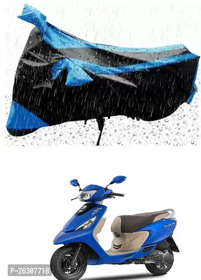 RONISH Two Wheeler Cover (Black,Blue) Fully Waterproof For TVS Scooty Zest 110-thumb0