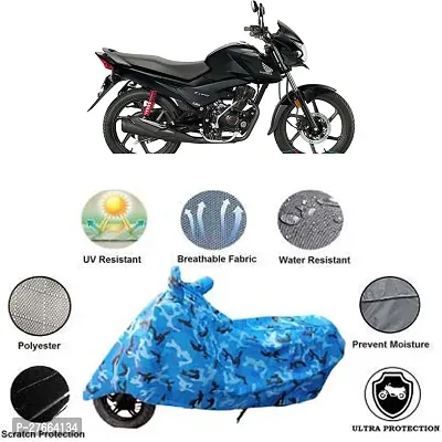 Stylish Blue Polyester Honda Livo Bike Cover