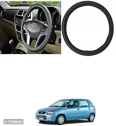 Designer Car Steering Cover Round Black For Maruti Suzuki Alto